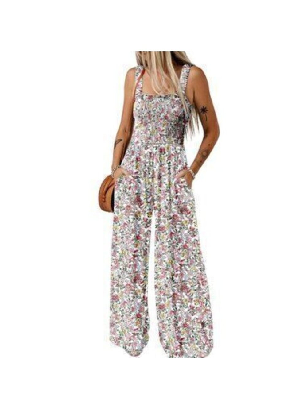 Casual Wide-Leg Jumpsuit With Pockets